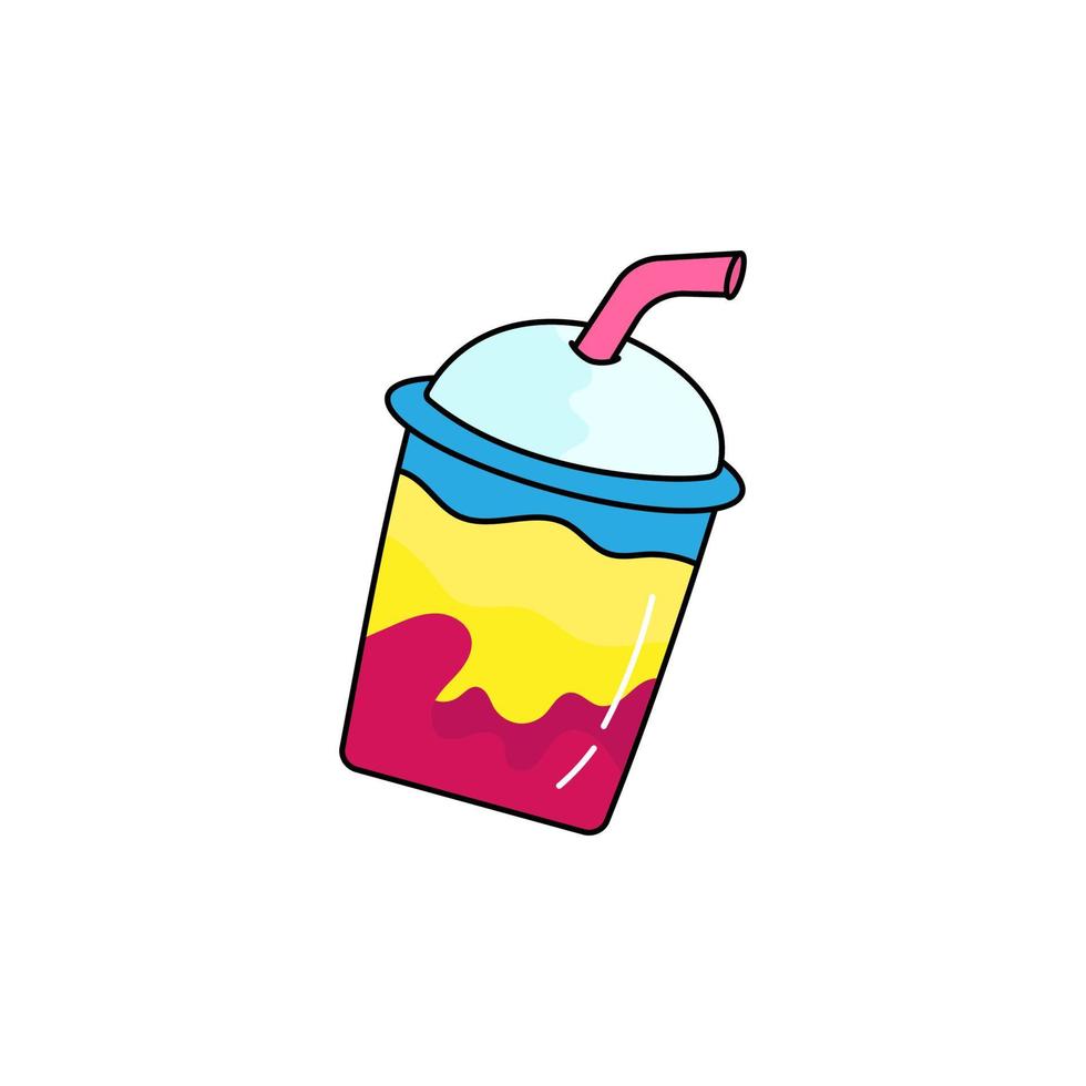 Cute drink colorful object vector illustration