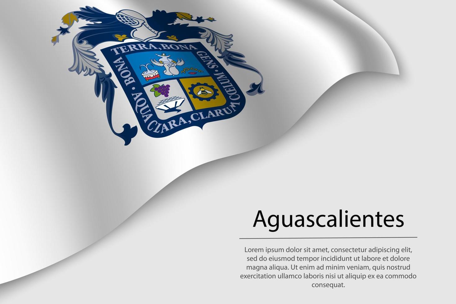 Wave flag of Aguascalientes is a region of Mexico vector