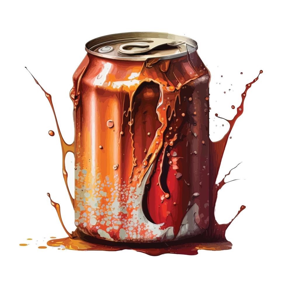 Watercolor soda can vector