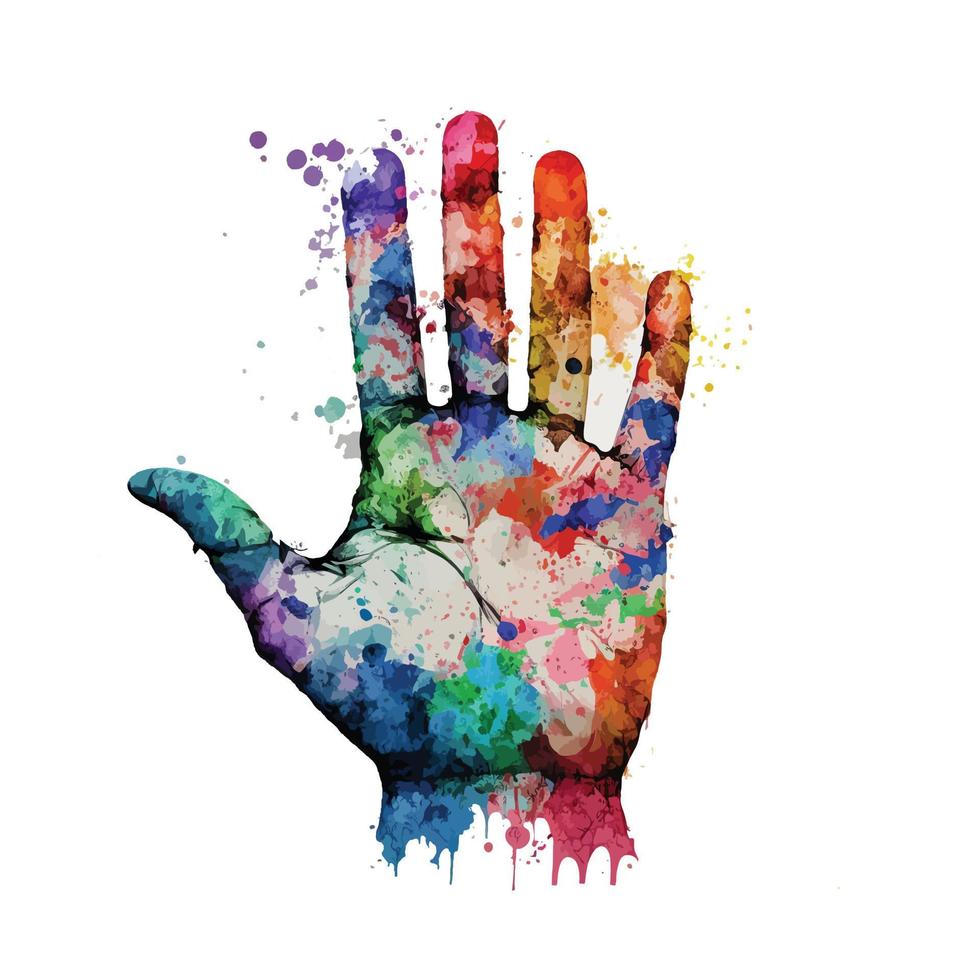 Watercolor hand raised vector