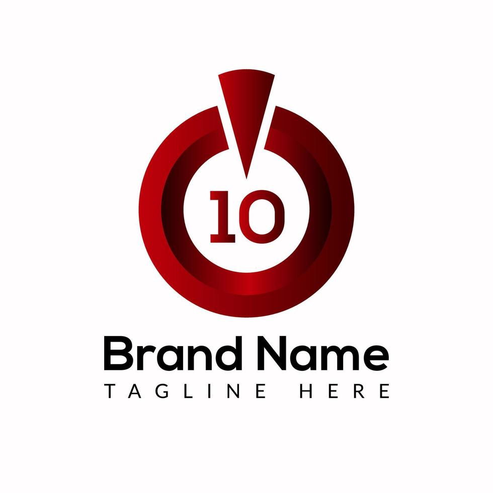 Power button Template On 10 Letter. Power button Logo Design Concept vector