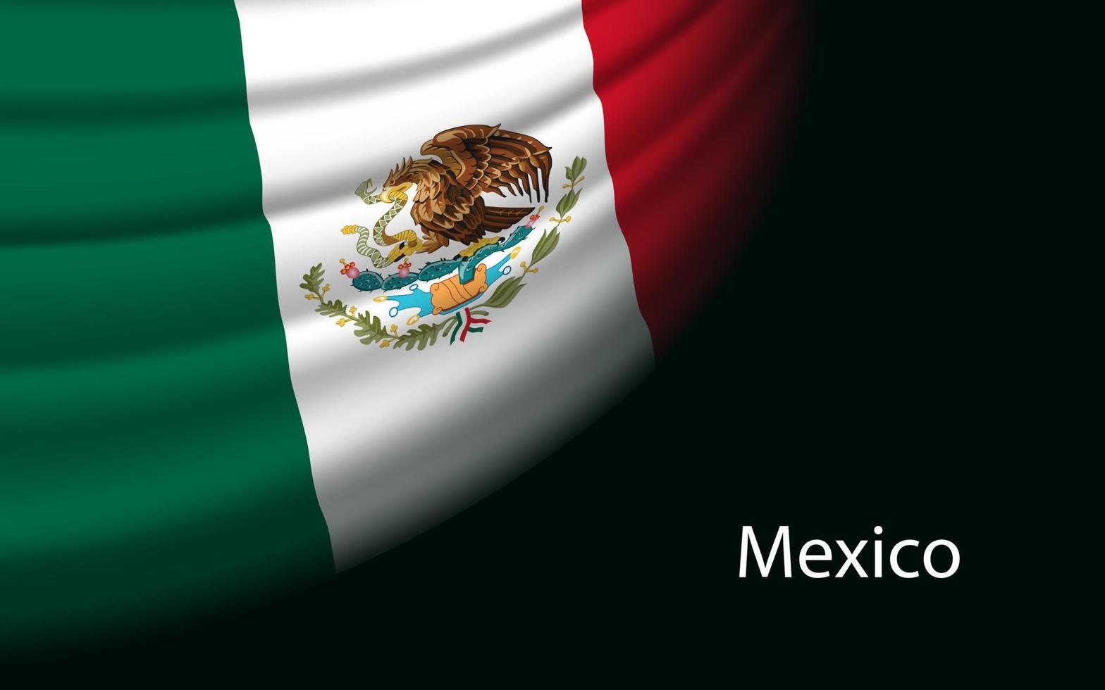 ola bandera de mexico en oscuro antecedentes. vector