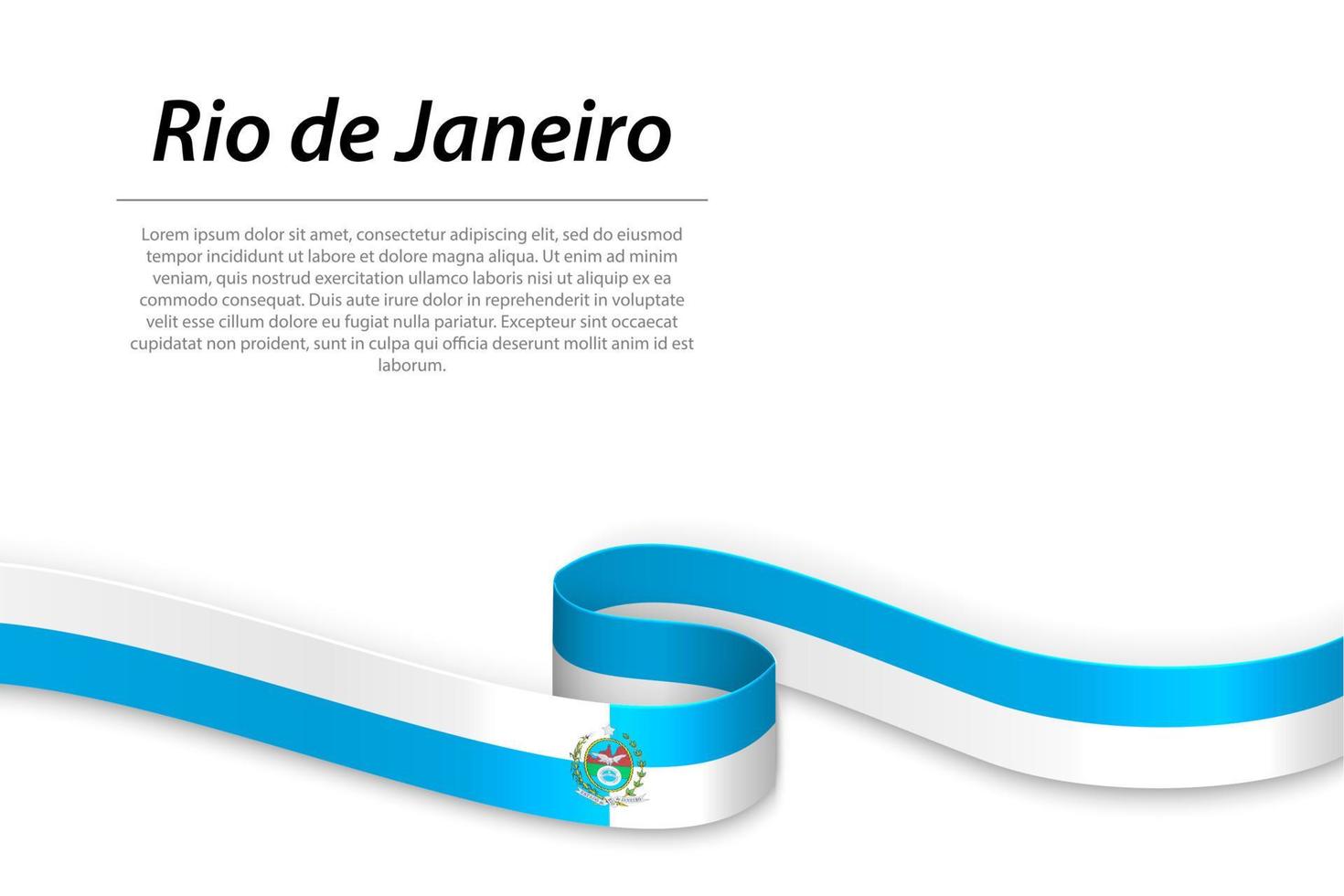 Waving ribbon or banner with flag of Rio de Janeiro vector