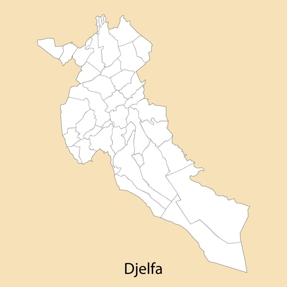 High Quality map of Djelfa is a province of Algeria vector