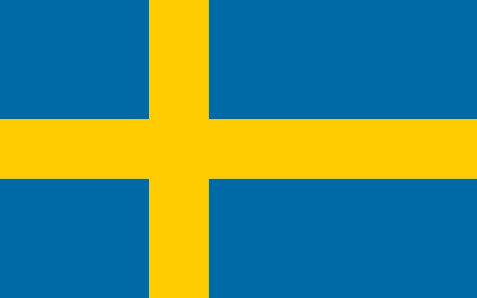 Sweden Simple flag Correct size, proportion, colors. vector