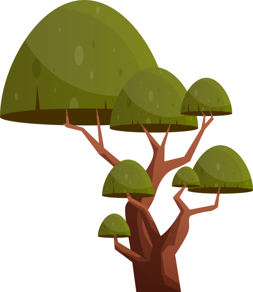 Zoo landscape element in cartoon style png