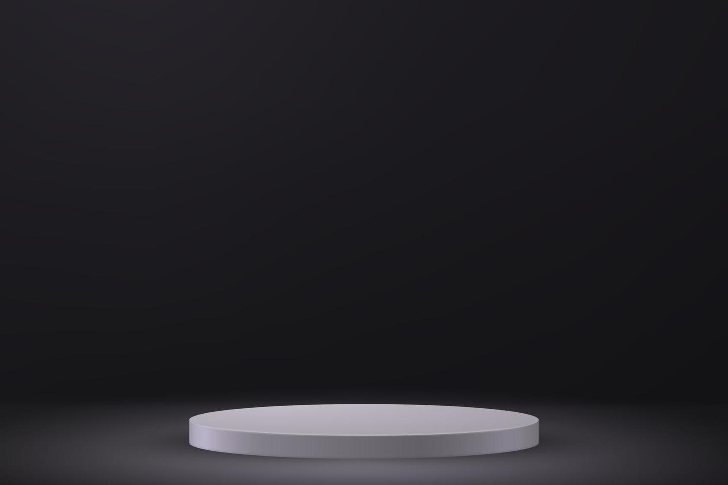 3d realistic podium or pedestal on black background. vector