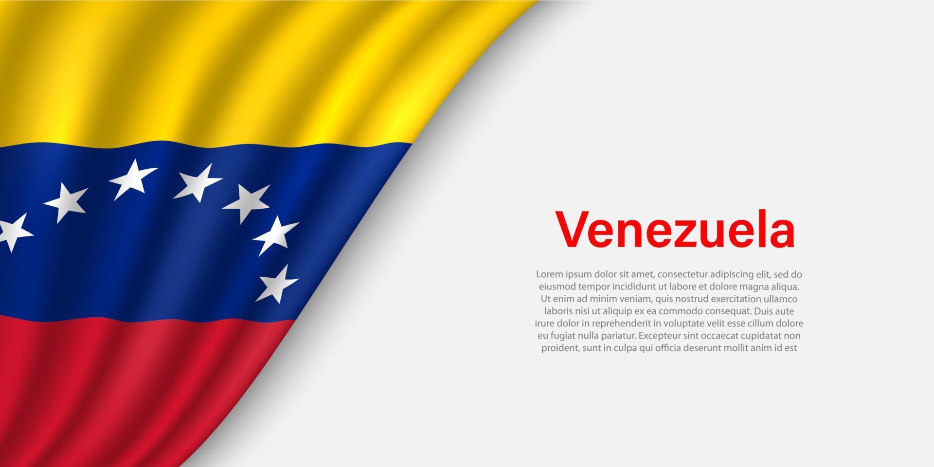 Wave flag of Venezuela on white background. vector