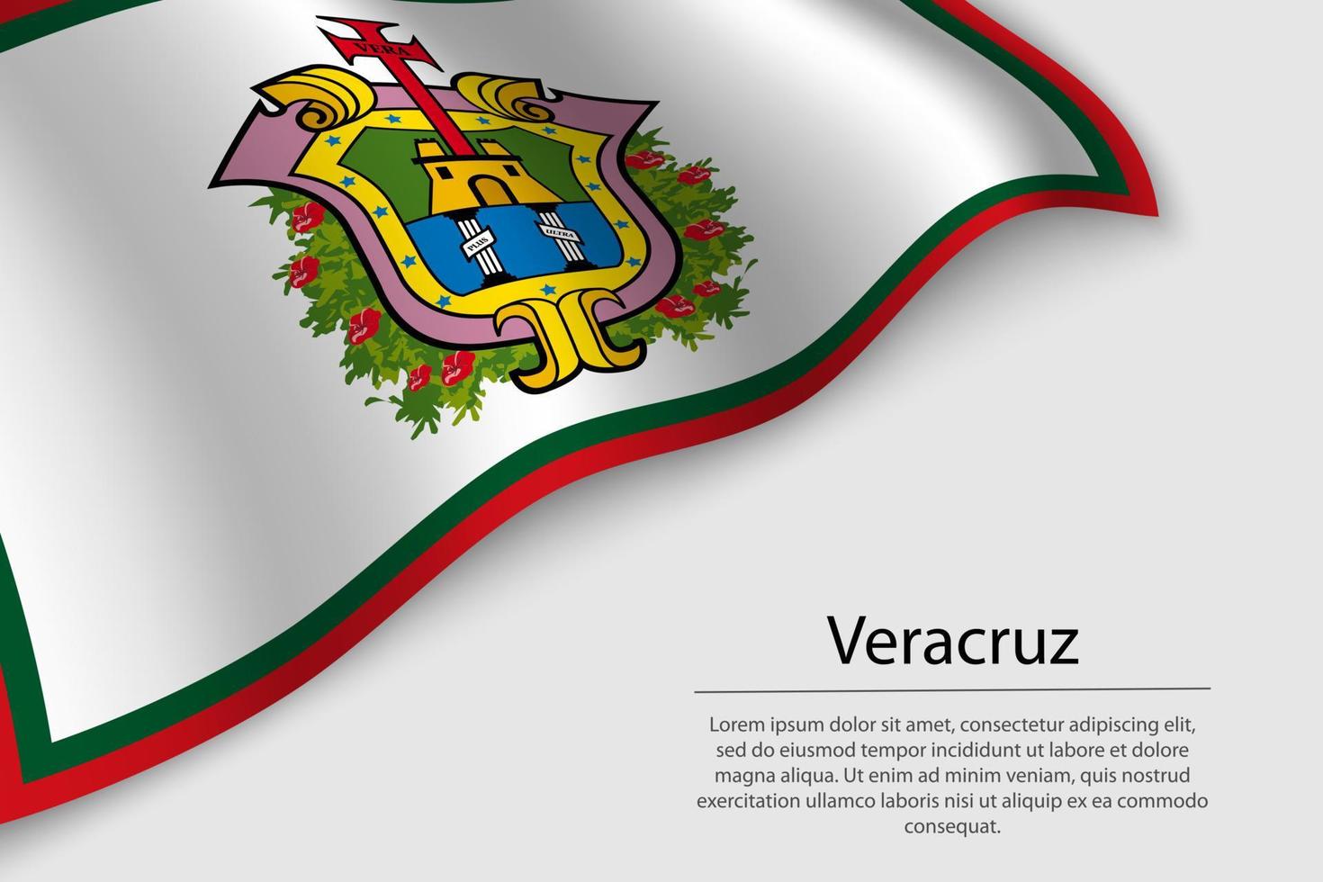 Wave flag of Veracruz is a region of Mexico vector