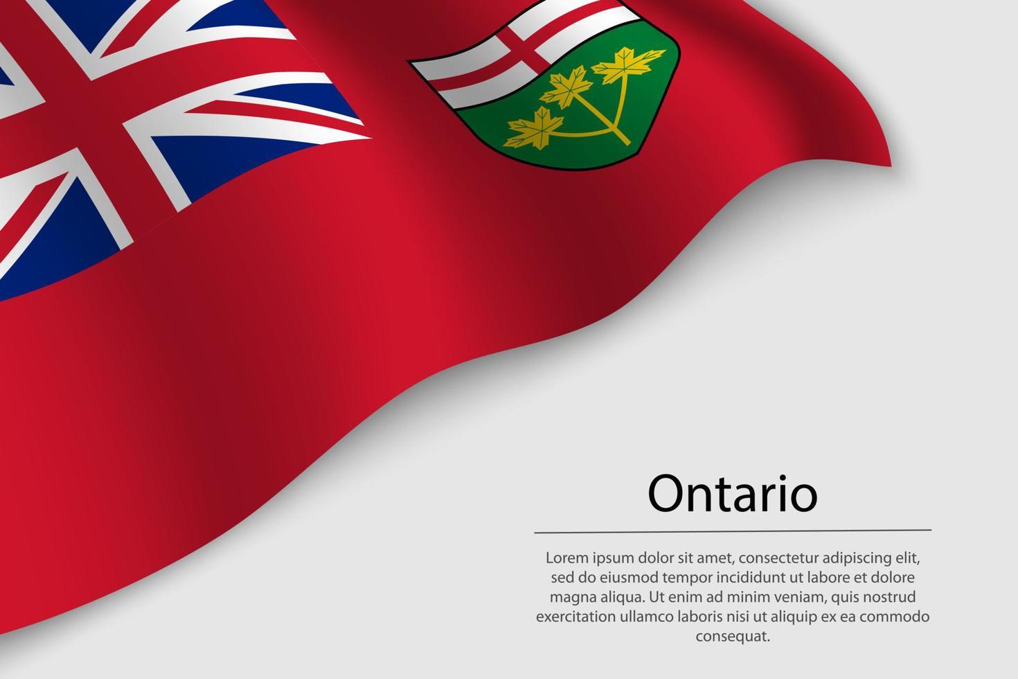 ola bandera de Ontario es un región de Canadá vector