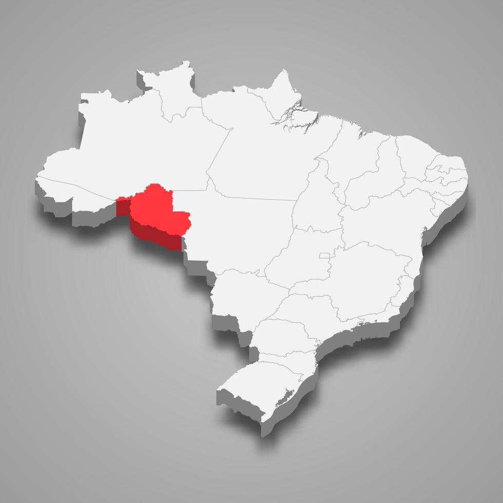 state location within Brazil 3d map Template for your design vector