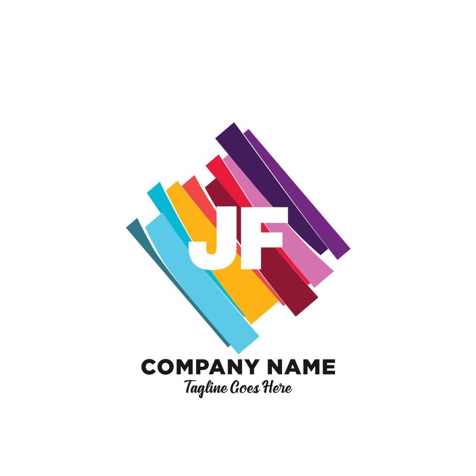 JF initial logo With Colorful template vector