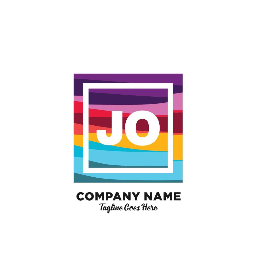 JO initial logo With Colorful template vector