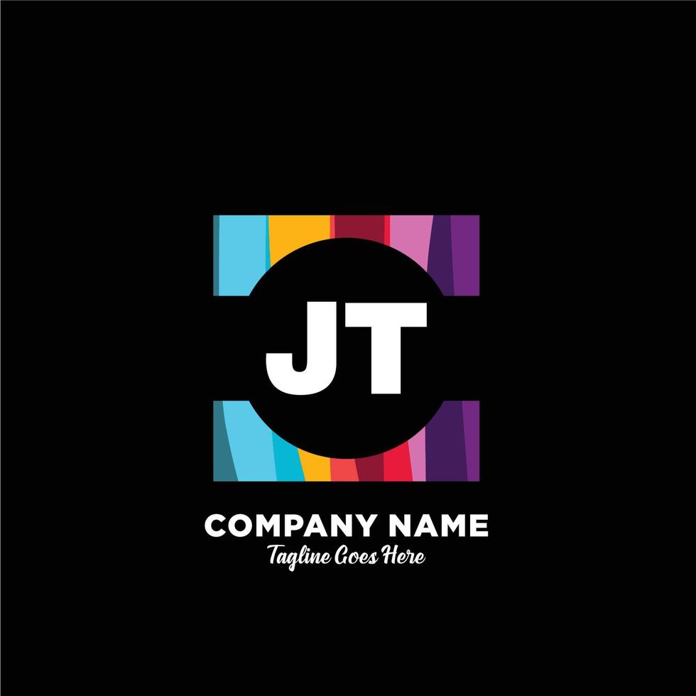 JT initial logo With Colorful template vector