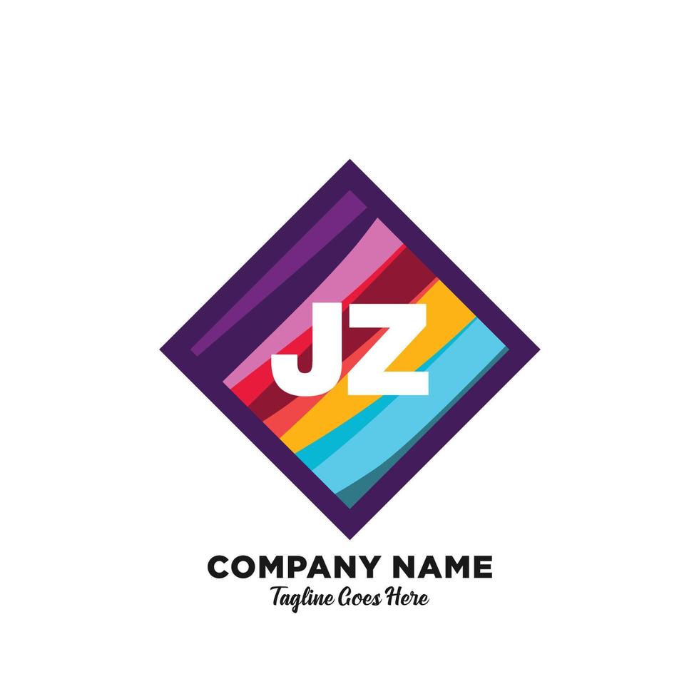 JZ initial logo With Colorful template vector