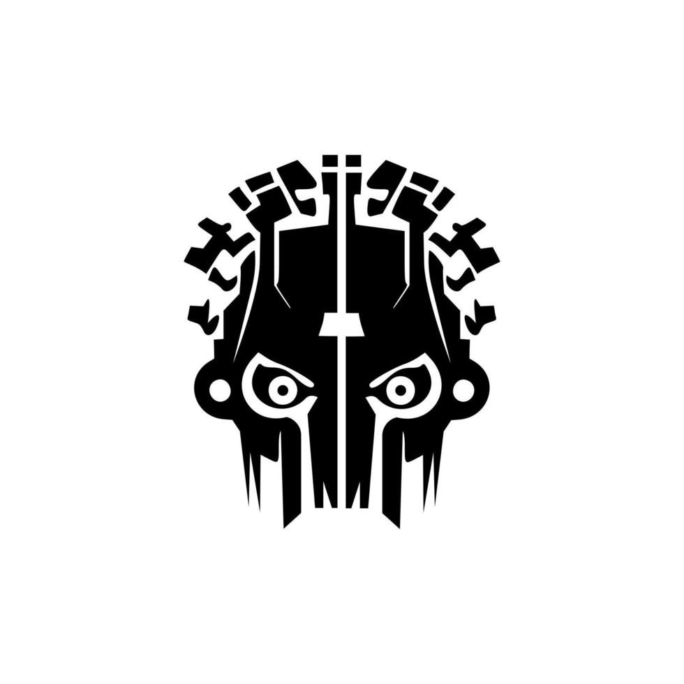 vector logo de un negro y blanco robot.