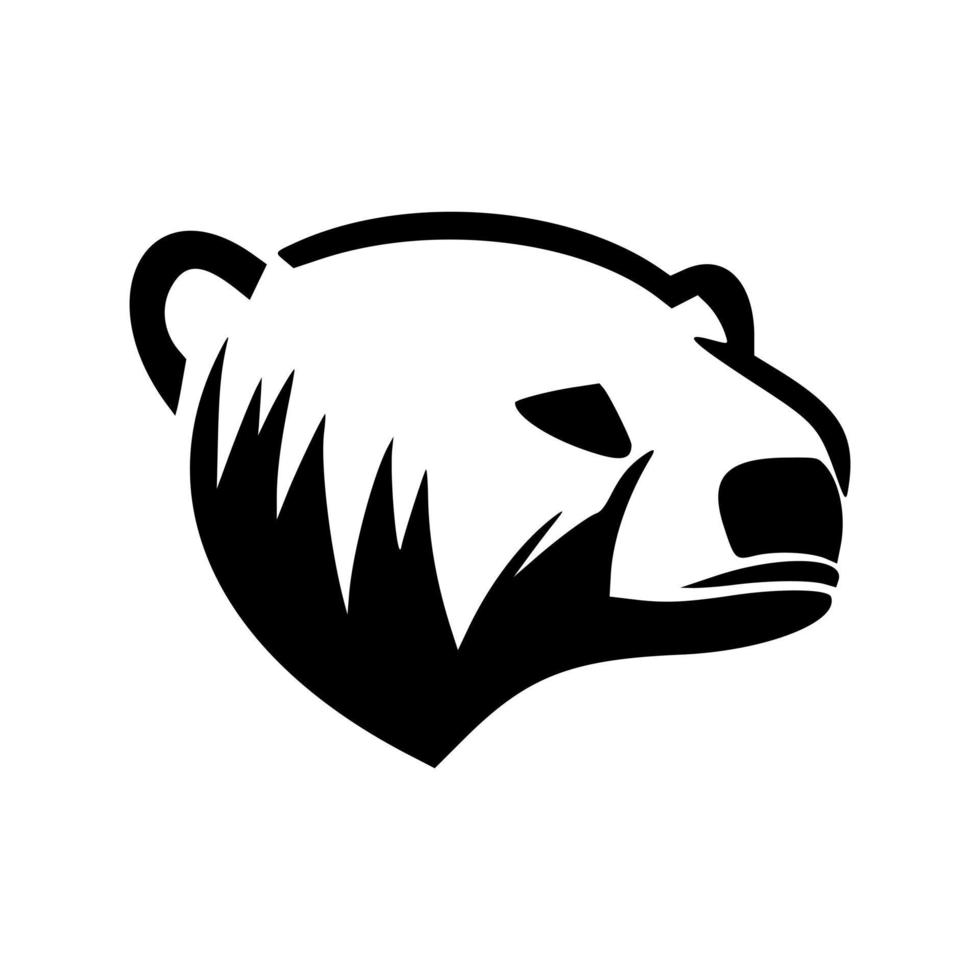 Vector logo with a black and white bear image.