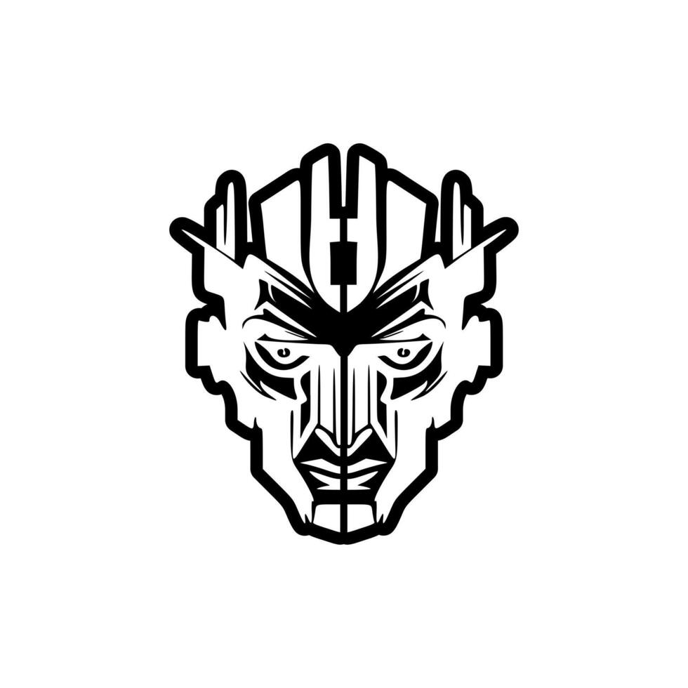 Robot logo in black and white vector format.