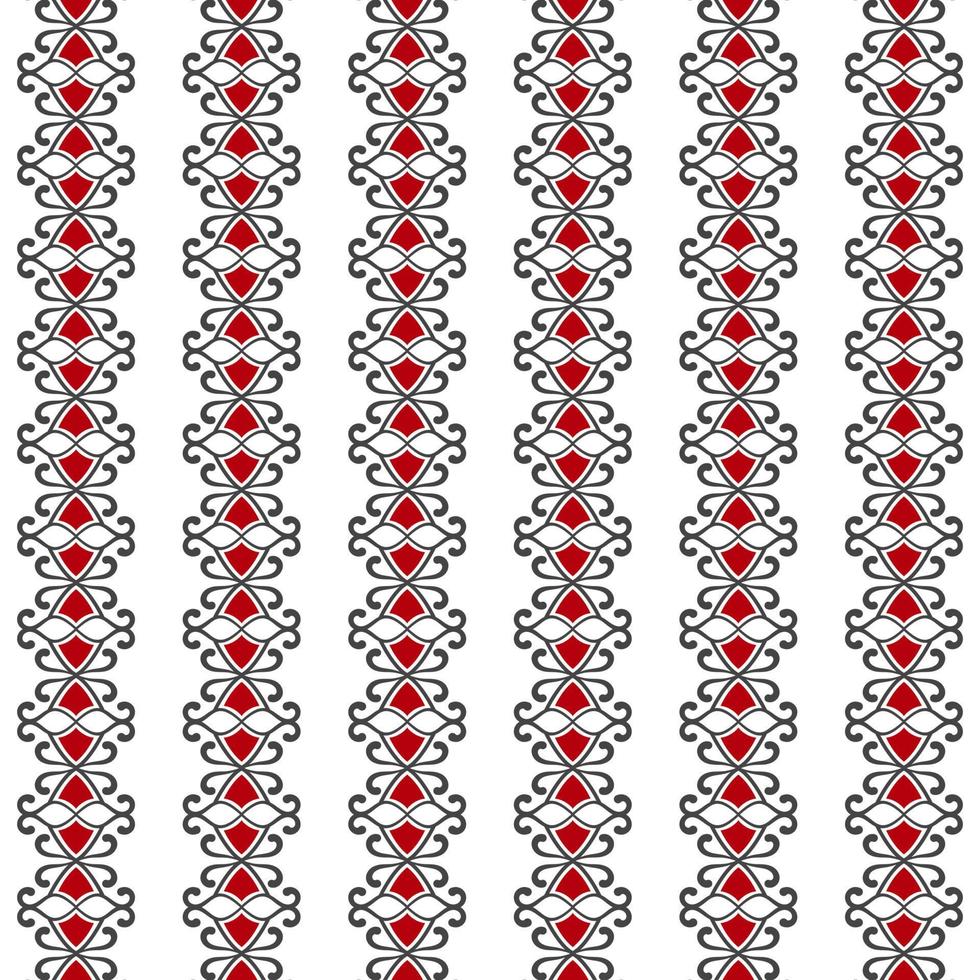 black and red ethnic pattern vector