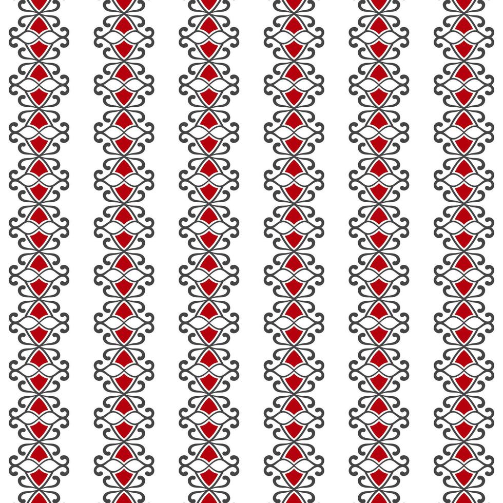 black and red ethnic pattern vector