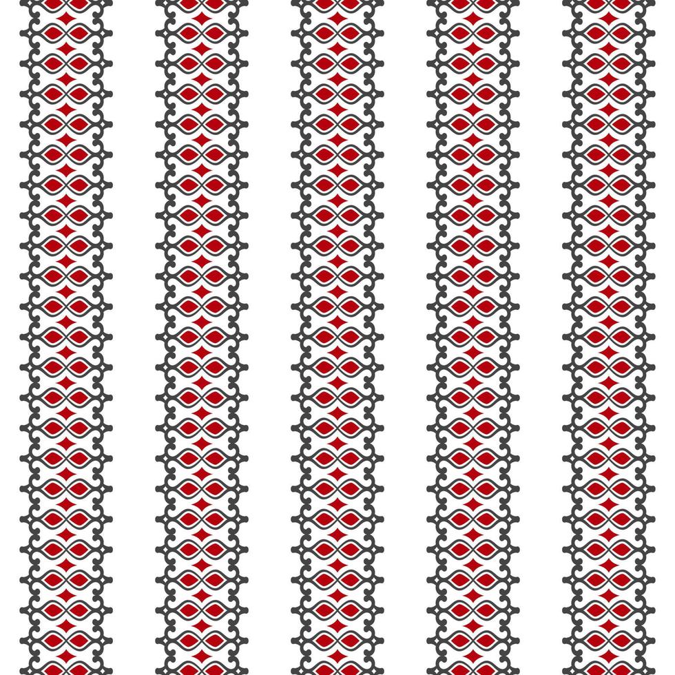 black and red ethnic pattern vector