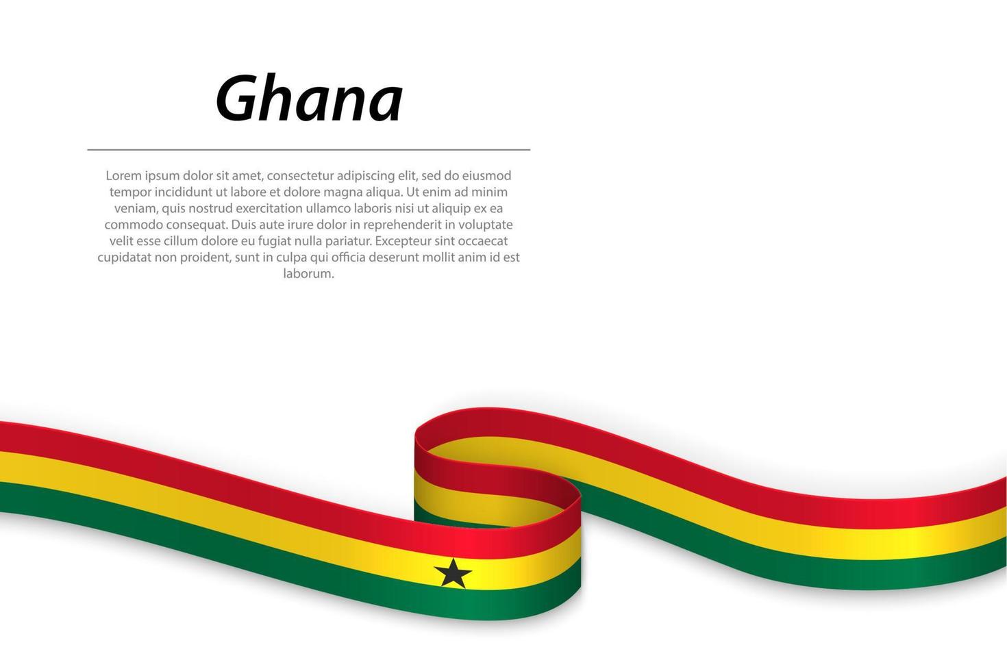 Waving ribbon or banner with flag of Ghana vector