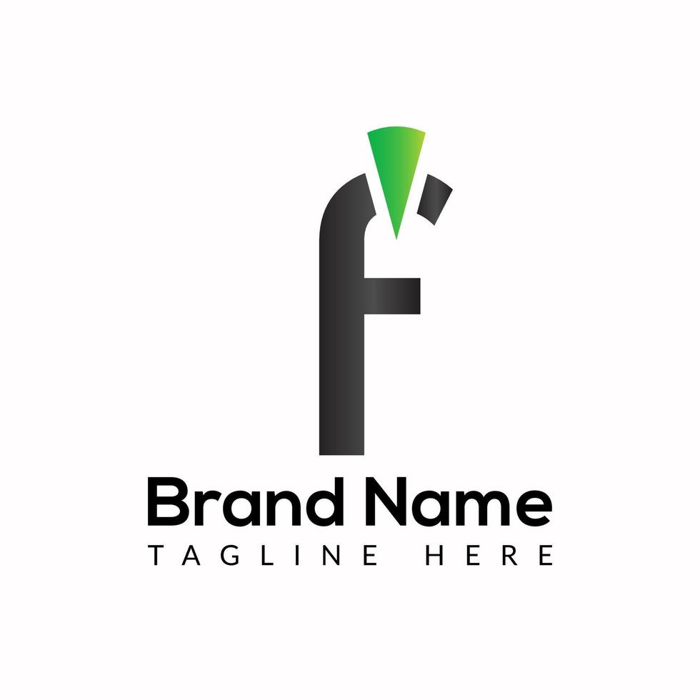 Power button Template On F Letter. Power button Logo Design Concept vector