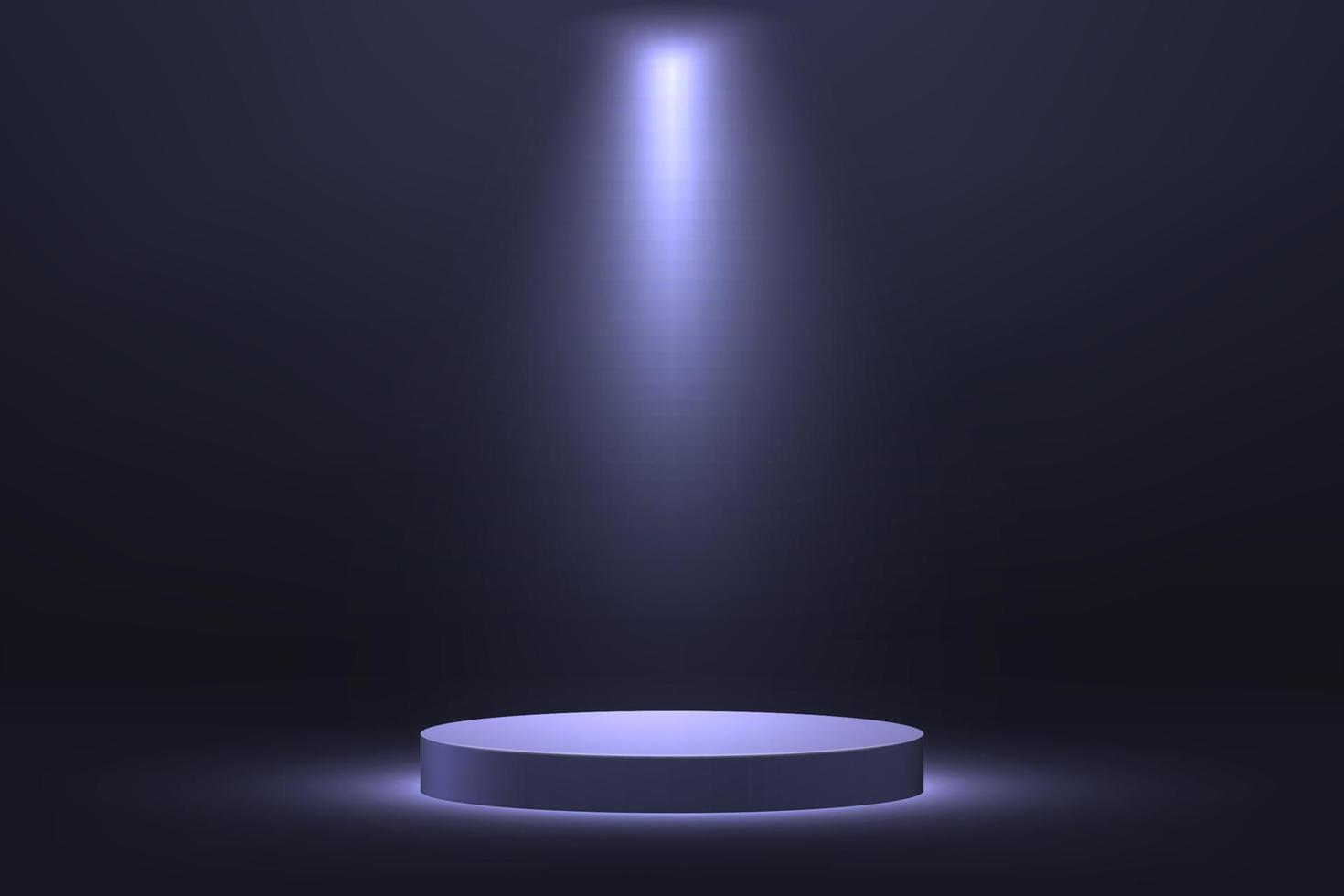 3d realistic podium or pedestal with spotlight on dark background. vector
