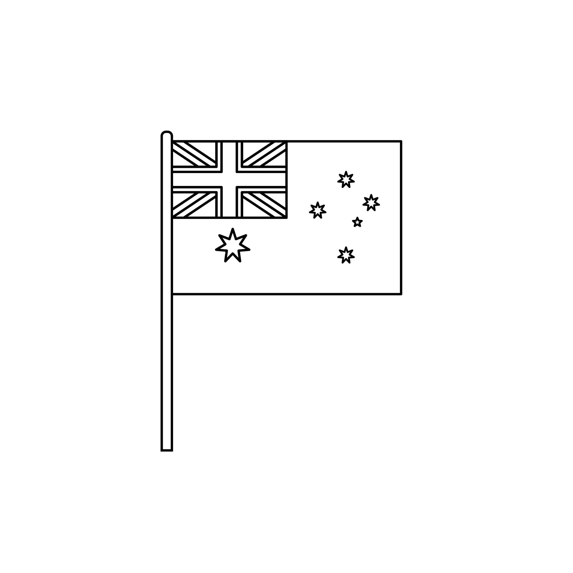 Black outline flag on of Australia. Thin line icon 21850084 Vector Art