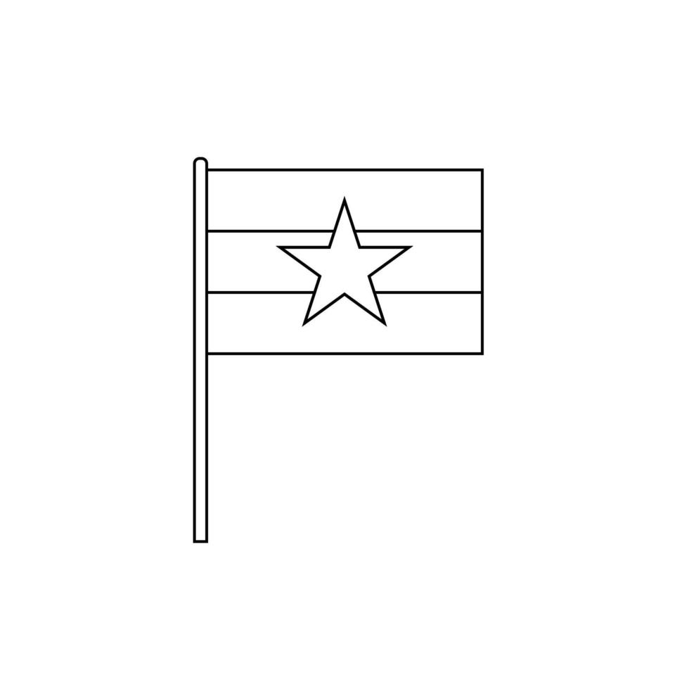 Black outline flag on of Myanmar. Thin line icon vector