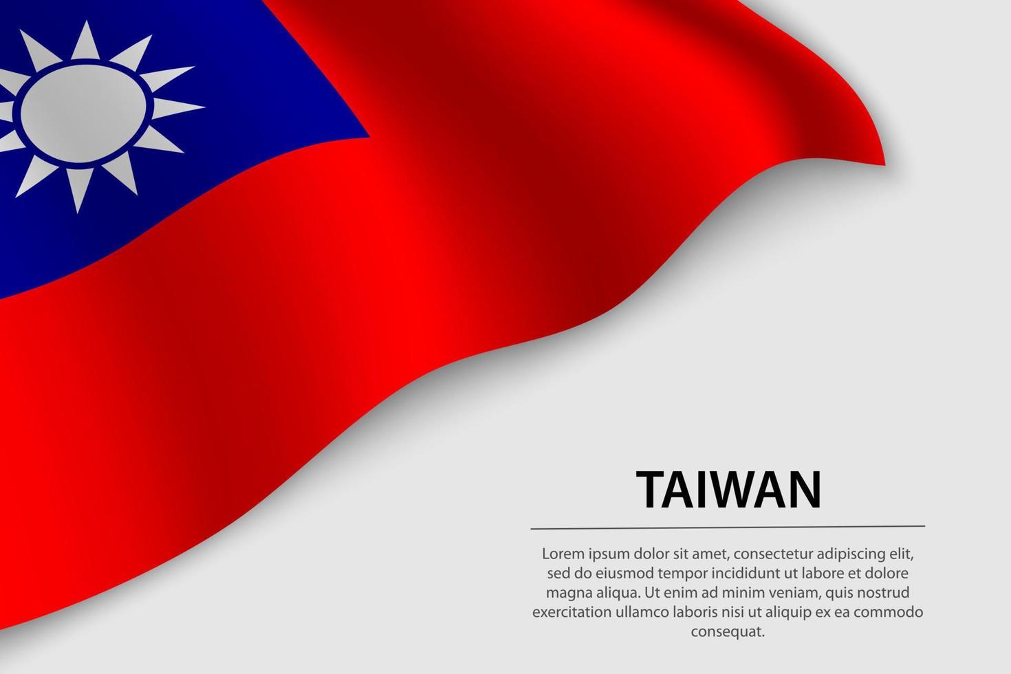 Wave flag of Taiwan on white background. Banner or ribbon vector