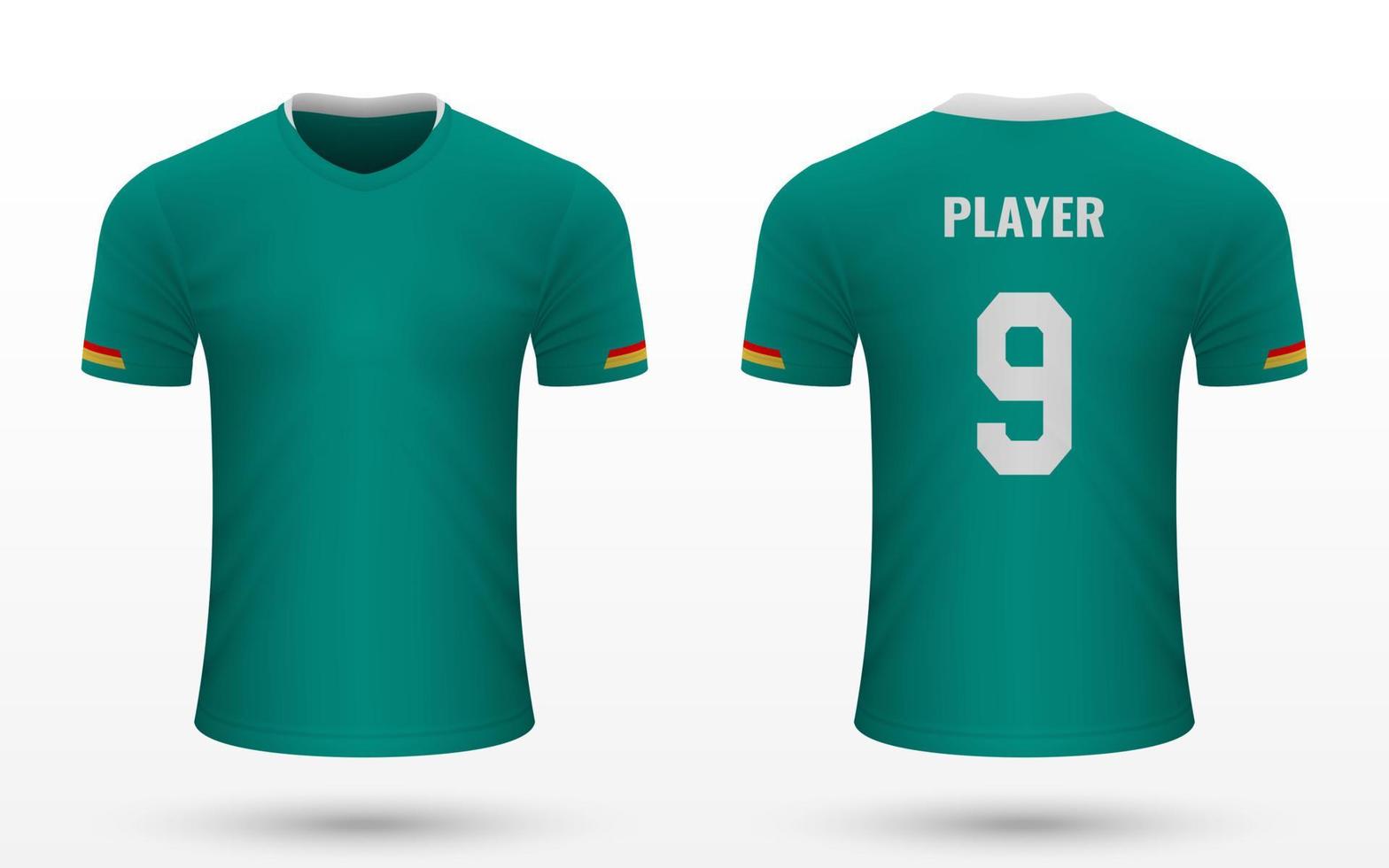 realista fútbol camisa jersey vector