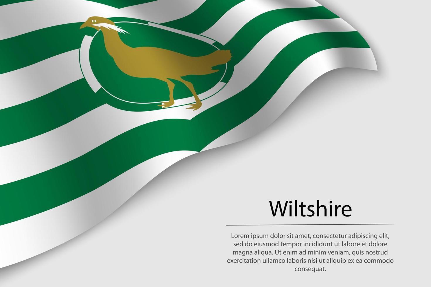 Wave flag of Wiltshire is a county of England. Banner or ribbon vector