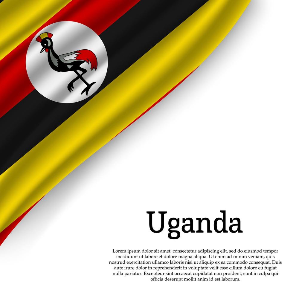 waving flag of Uganda vector