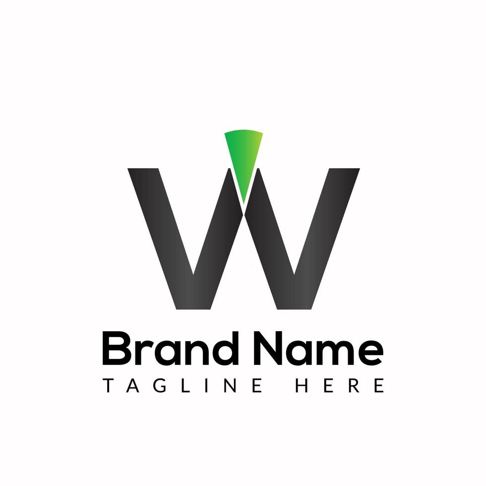 Power button Template On W Letter. Power button Logo Design Concept vector