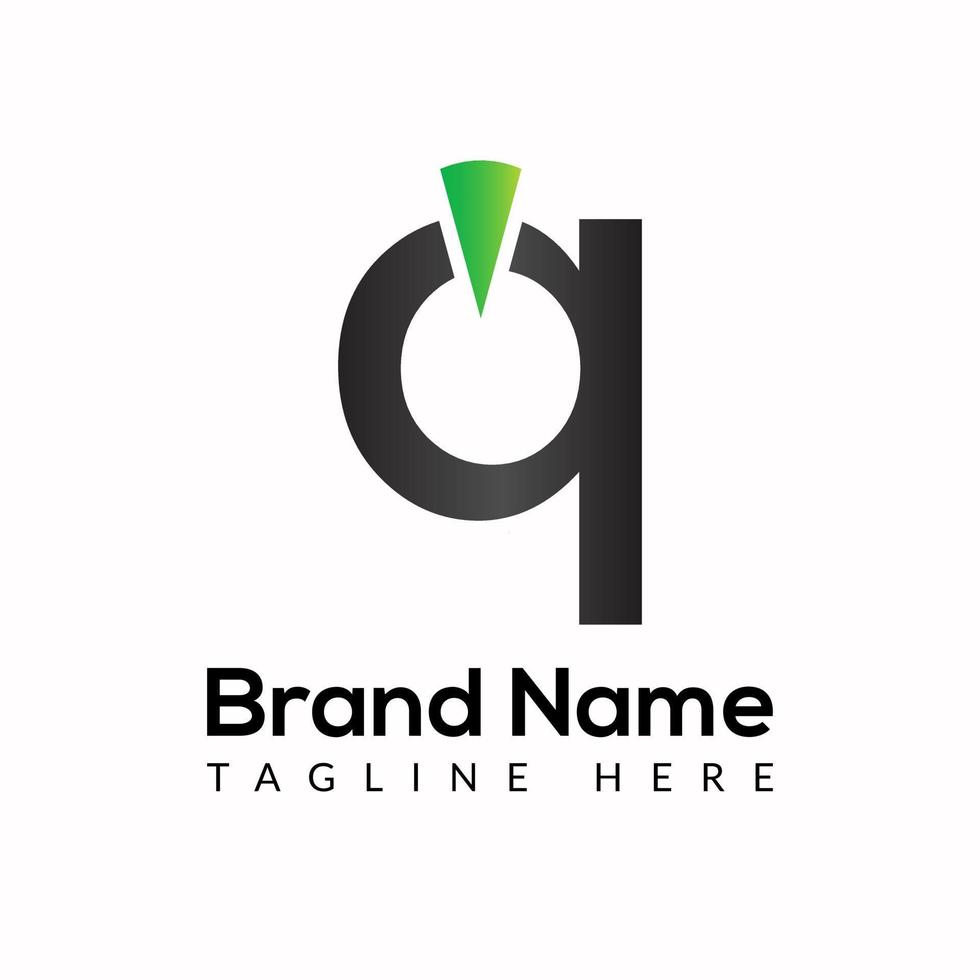 Power button Template On Q Letter. Power button Logo Design Concept vector