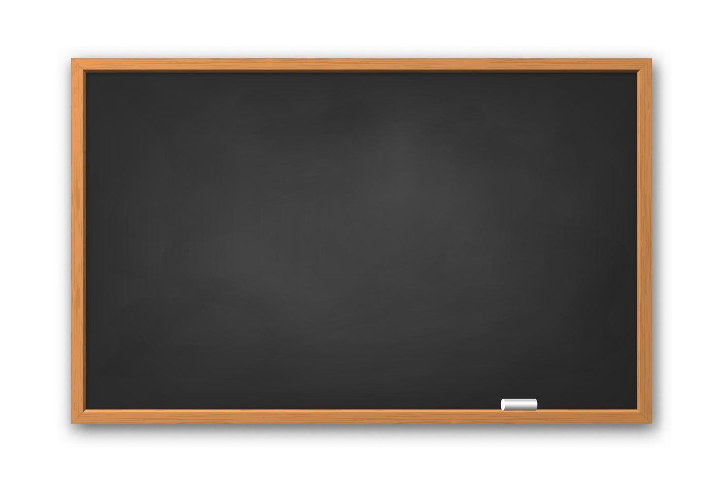 3d realistic blackboard with wooden frame vector