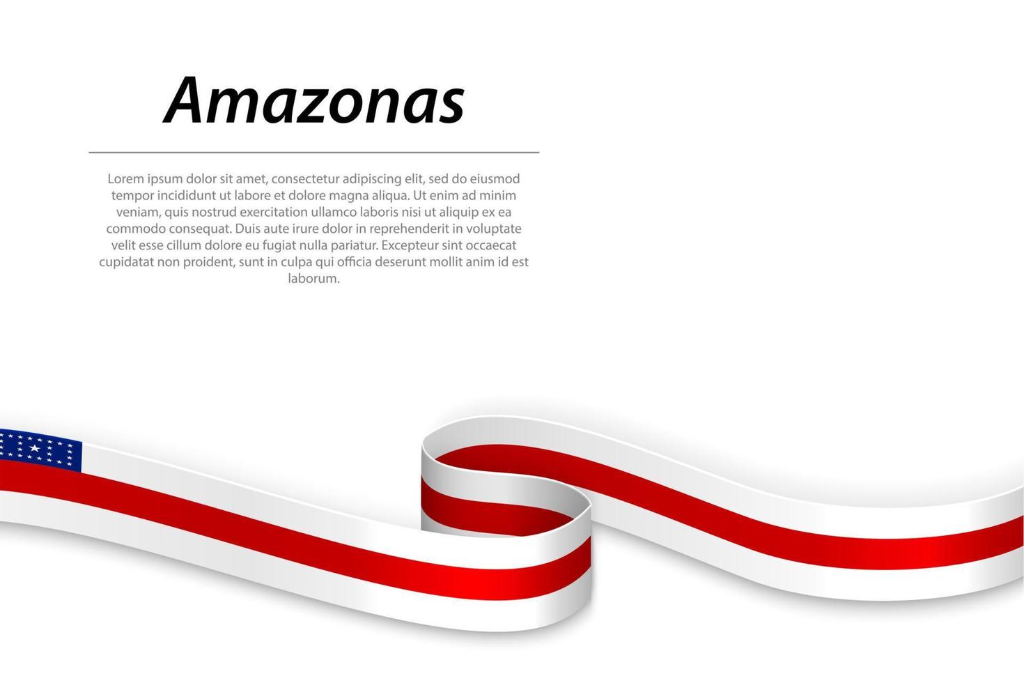 Waving ribbon or banner with flag of Amazonas vector