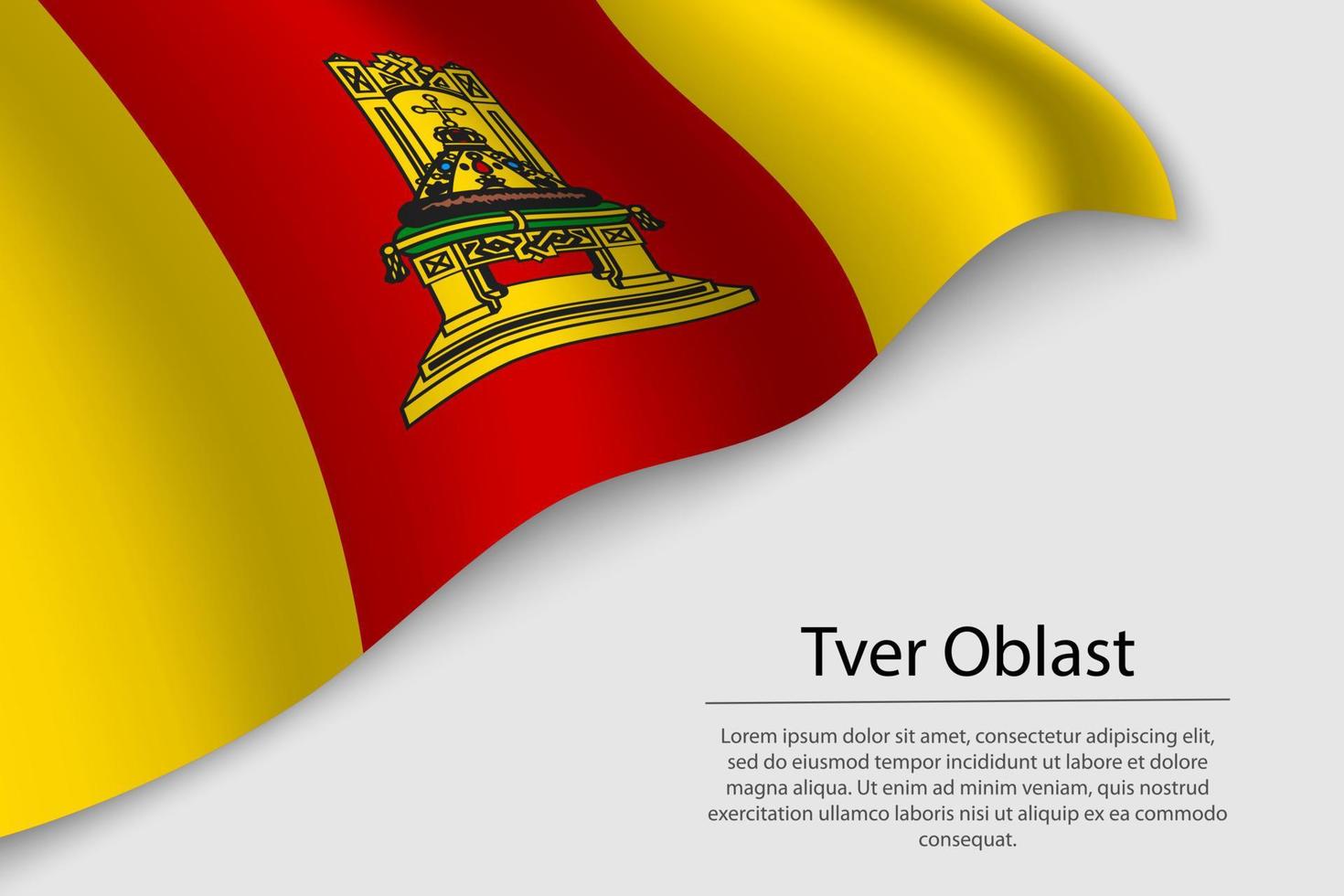 Wave flag of Tver Oblast is a region of Russia vector