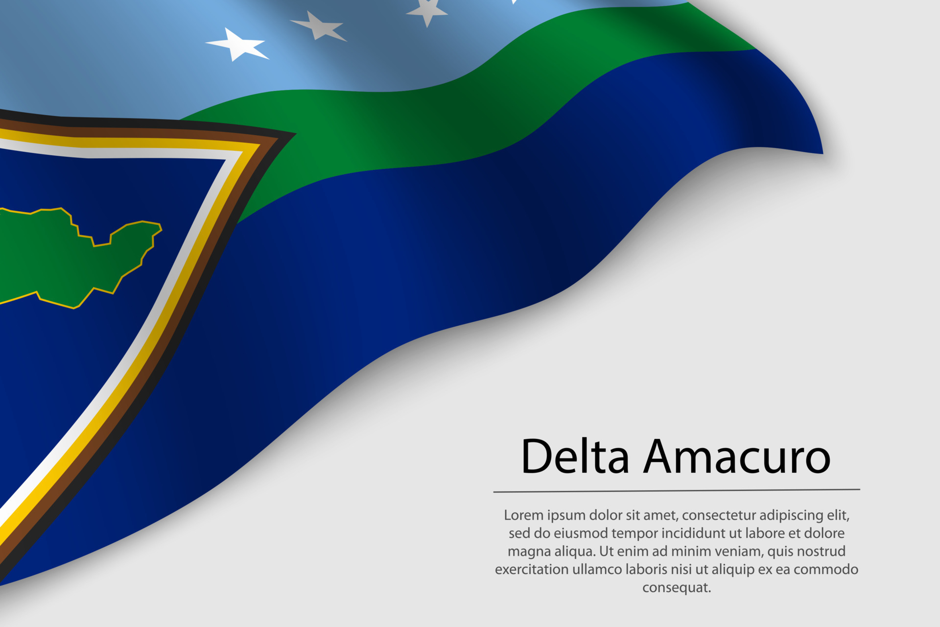 ola bandera de delta amacuro es un estado de Venezuela 21850251 Vector