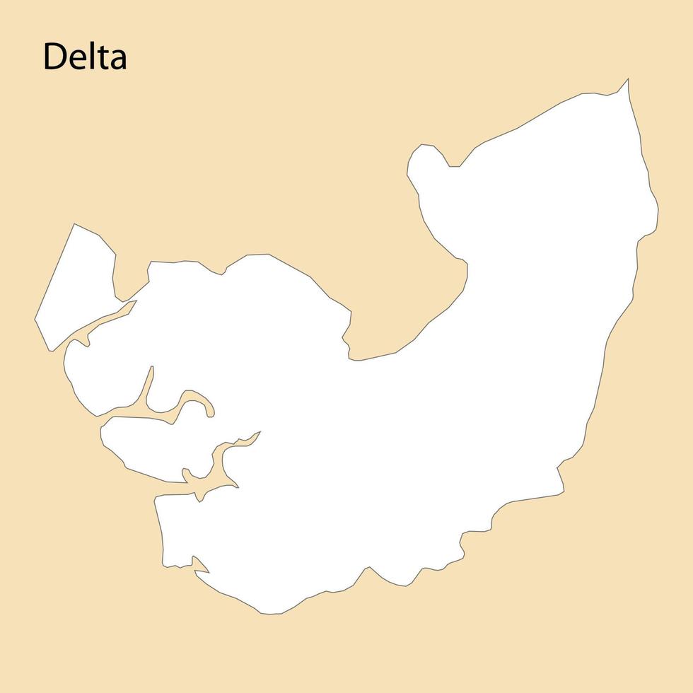 High Quality map of Delta is a region of Nigeria vector