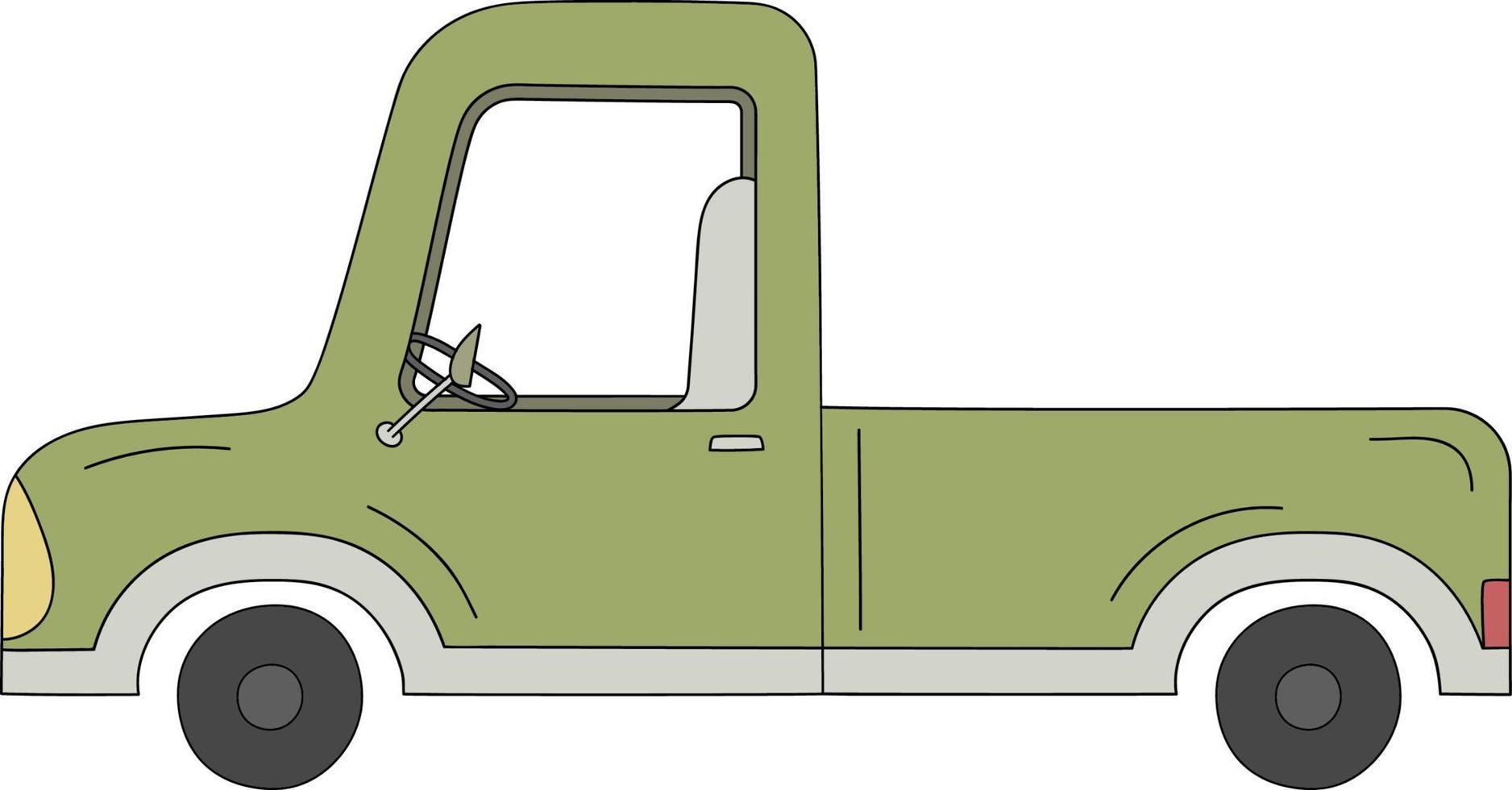 un verde retro camión con y lado ver vector