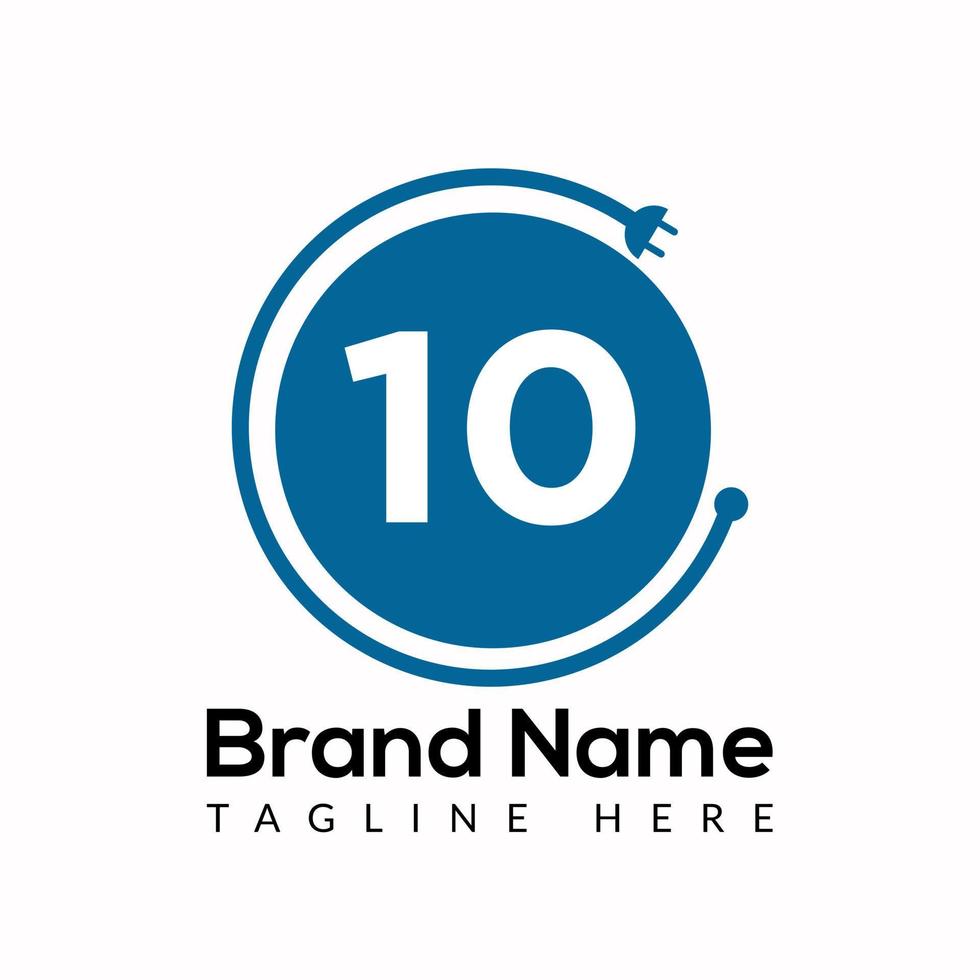 Socket Template On 10 Letter. Socket Logo Design Concept vector
