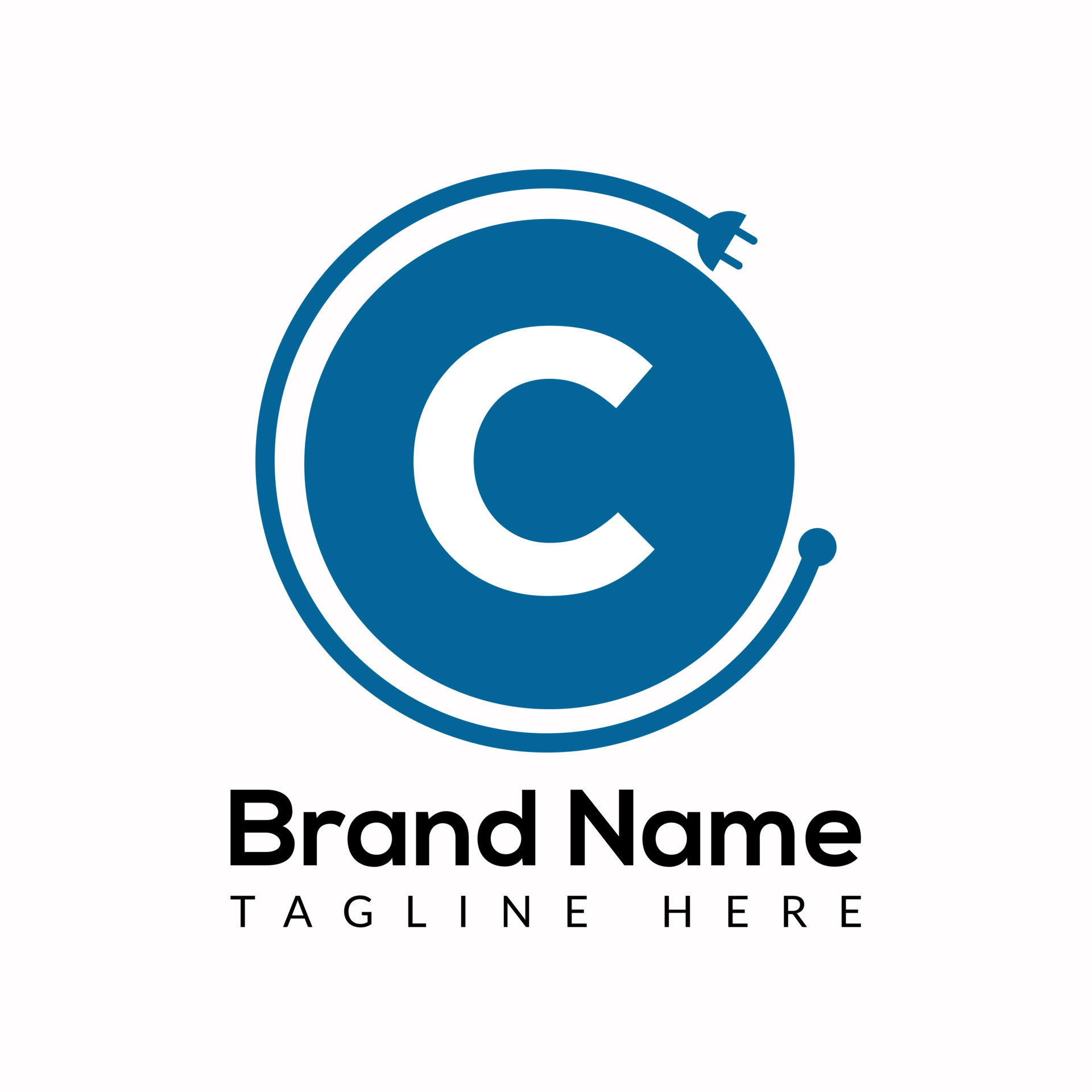 Socket Template On C Letter. Socket Logo Design Concept 21850425 Vector ...