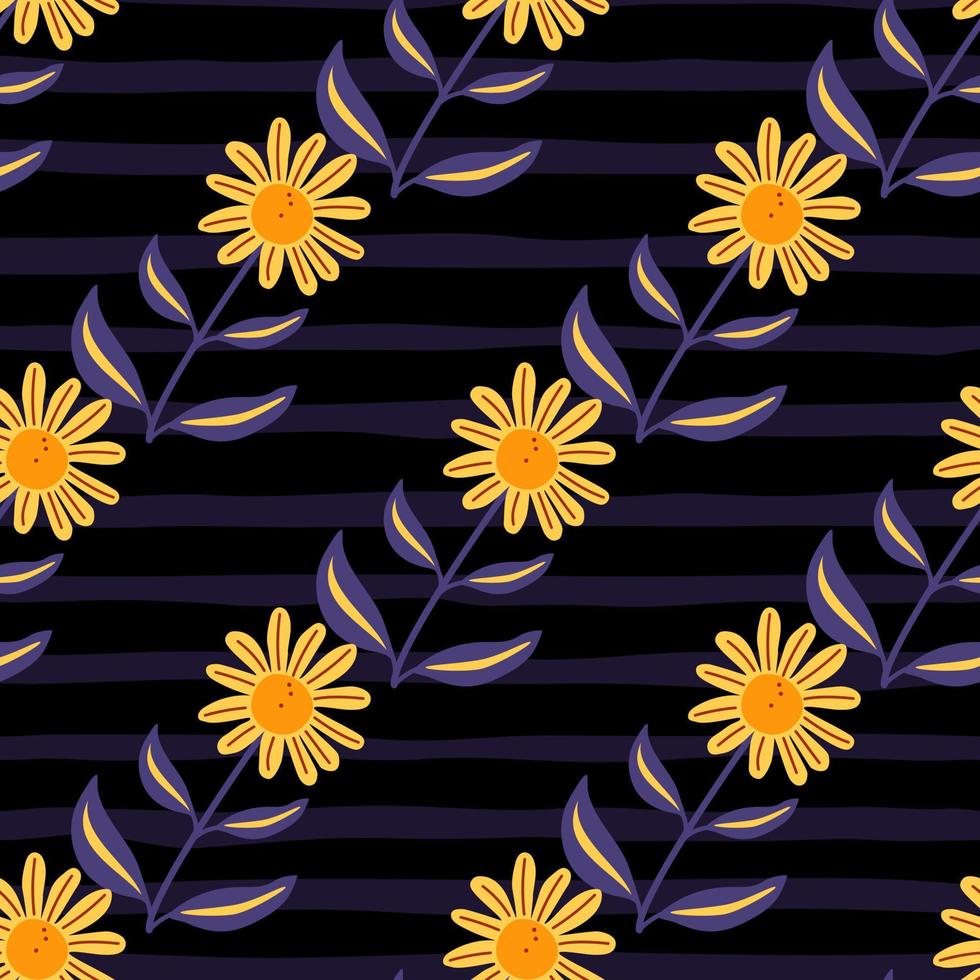 Simple flower seamless pattern. Elegant botanical background. Abstract floral wallpaper. vector