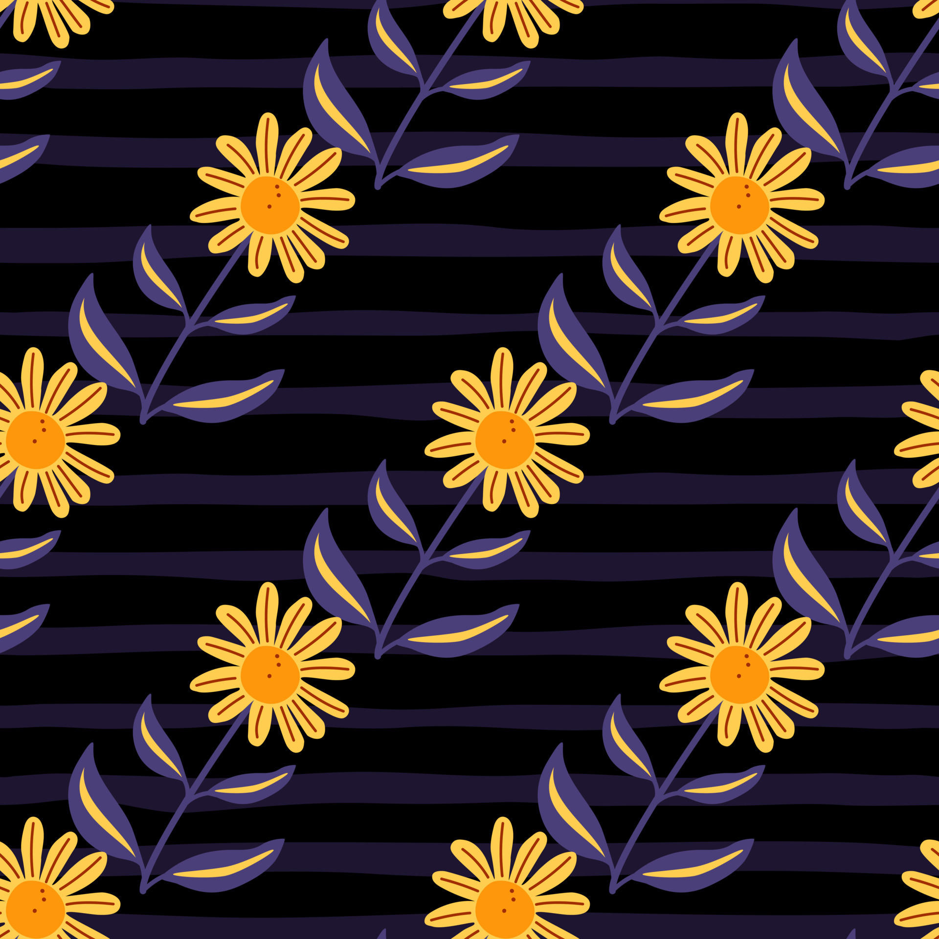 Simple flower seamless pattern. Elegant botanical background. Abstract