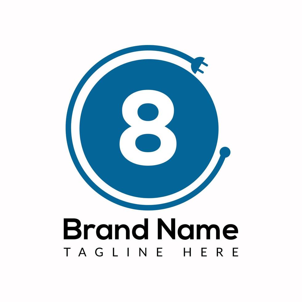 Socket Template On 8 Letter. Socket Logo Design Concept vector