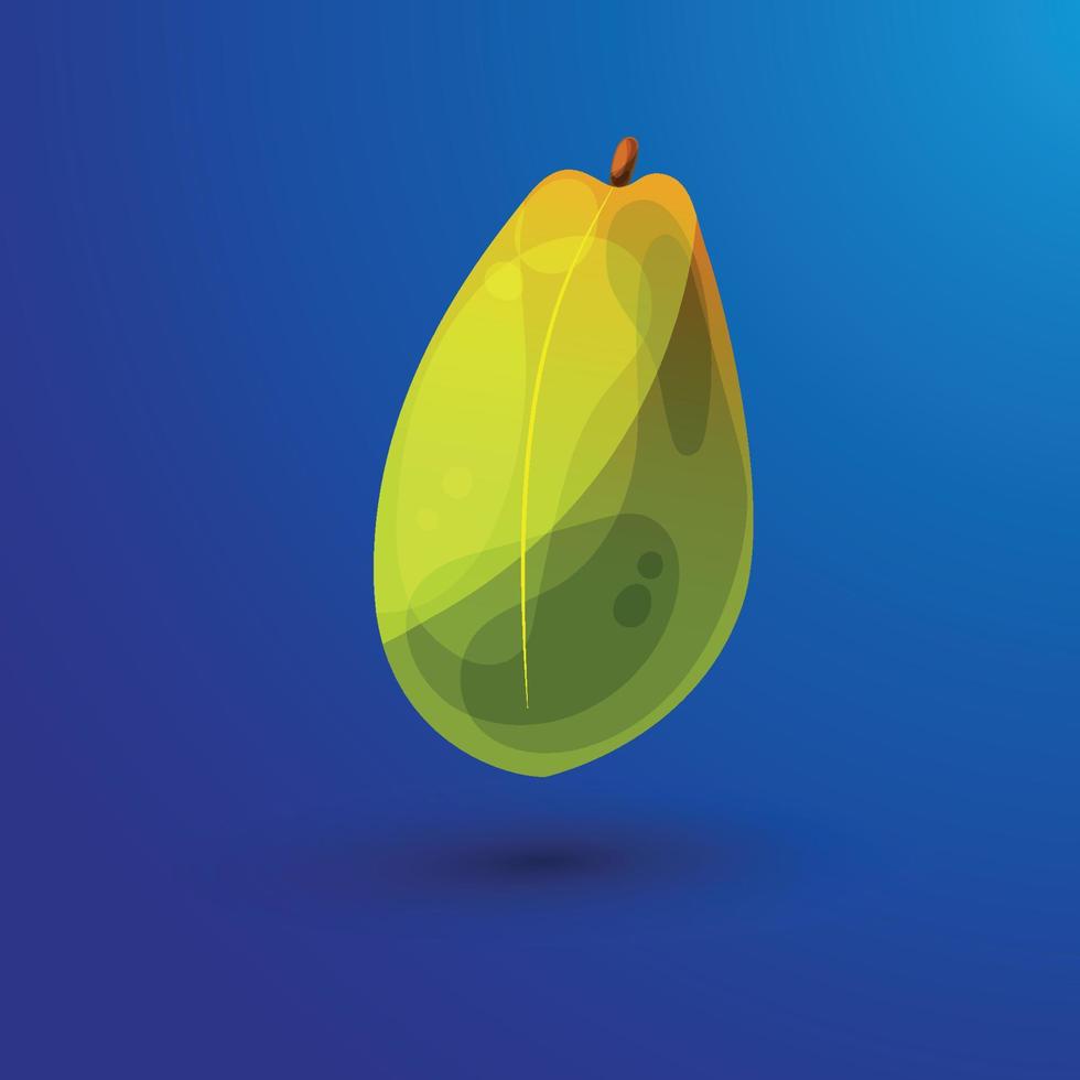 Summer exotic fruit in cartoon style. Whole Papaya. vector