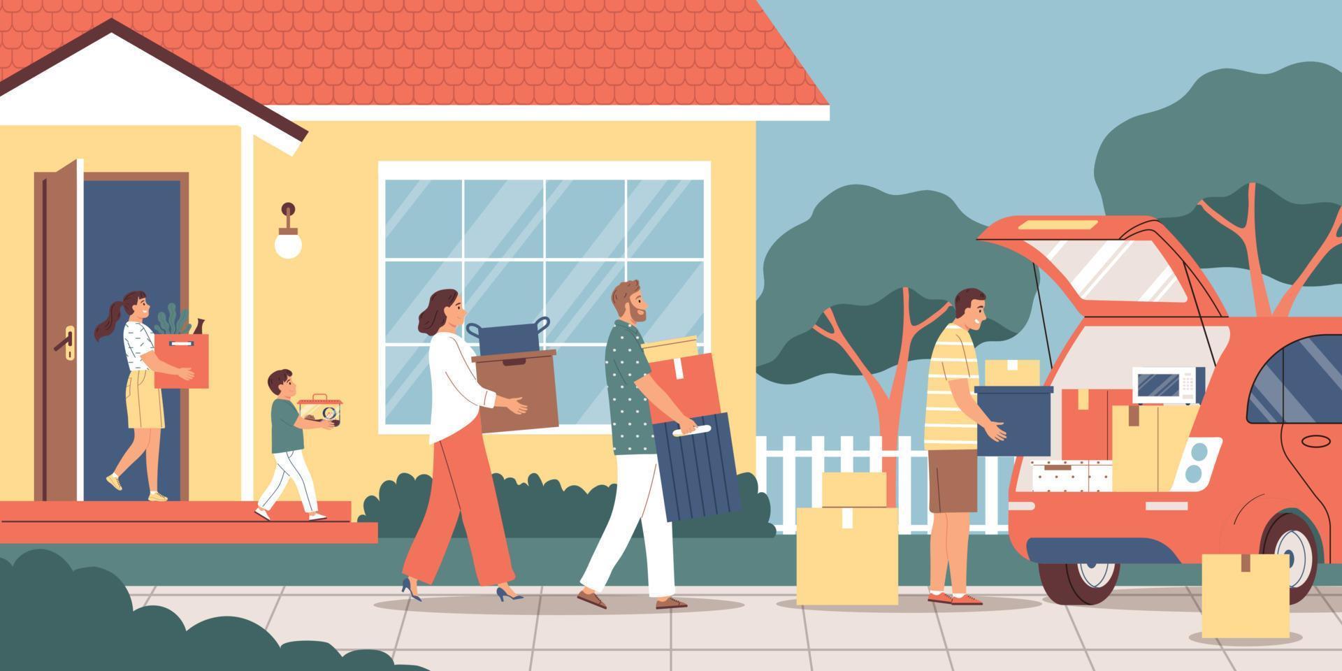 Moving Flat Illustration vector