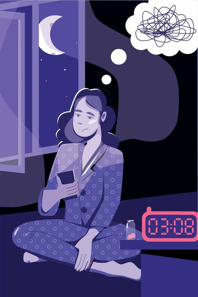 Middle Night Insomnia Composition vector